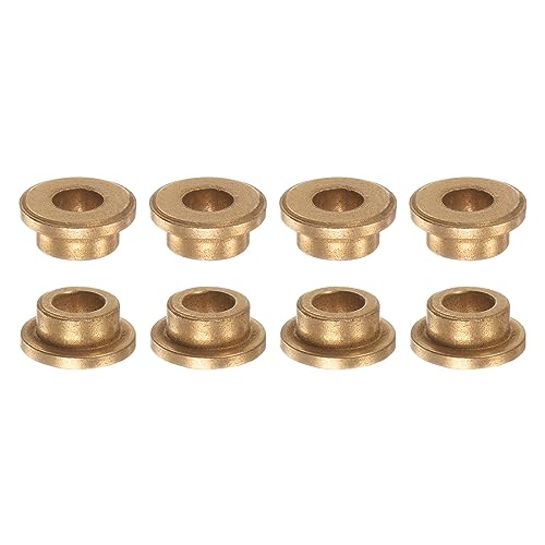 HARFINGTON 8pcs Flange Bearing Sleeve 6mmBore,10mmOD,6mm L,Bronze Bushing - size: 6mm x 10mm x 6mm