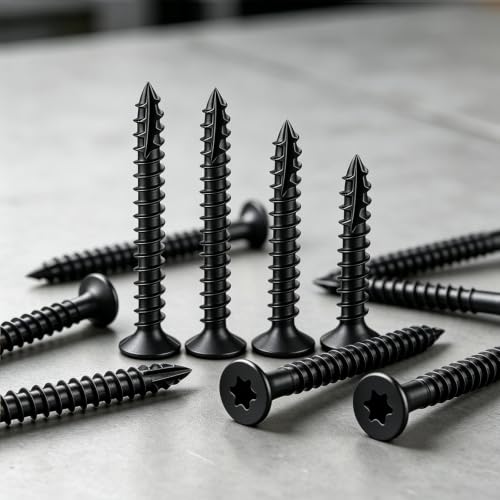 Wensilon #6 * 1" Black Deck Screws 730pcs 2 lbs 3.5x25mm - color: Black, size: #6*1"