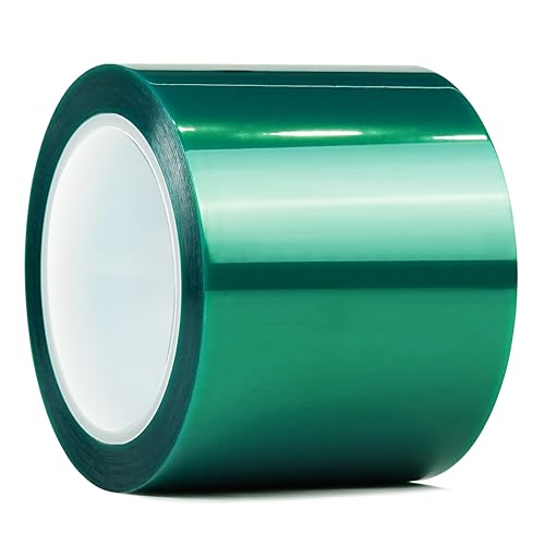 CHUANGSEED Heat Resistance Tape for Resin Molds, Powder Coating, Circuit Borads, Adhesive Residue-Free High Temp Masking Tape Epoxy Release -3inches x 66m（216FT） - size: 3'' x 216ft