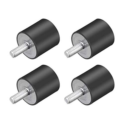 uxcell M4 Thread Rubber Mounts,Vibration Isolators,Cylindrical Shock Absorber with Studs 15mm x 15mm 4pcs - size: M4x15x15mm