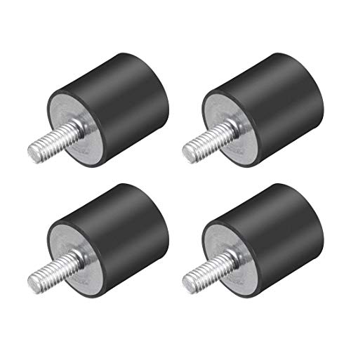 uxcell M4 Thread Rubber Mounts,Vibration Isolators,Cylindrical Shock Absorber with Studs 15mm x 15mm 4pcs - size: M4x15x15mm