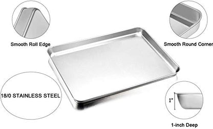 TeamFar Baking Sheet Pan, Cookie Sheet Set of 2, 16" & 12.4" - size: 16" & 12.4"