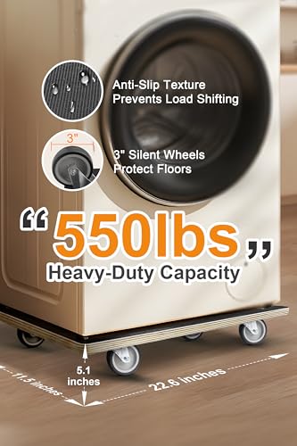 1100LB Heavy Duty Moving Dolly Cart - 2-Pack with 3" TPR Wheels - Rectangle - size: Rectangle(2 Pack)