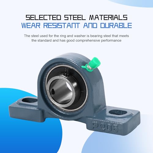 2 Pack UCP205-16 Pillow Block Bearing - Pack of 2 Mounted Pillow Block Bearings - 1" Mounted Pillow Block Chrome Steel Bearings Solid Cast Iron Base - Self Alignment - style: UCP205-16