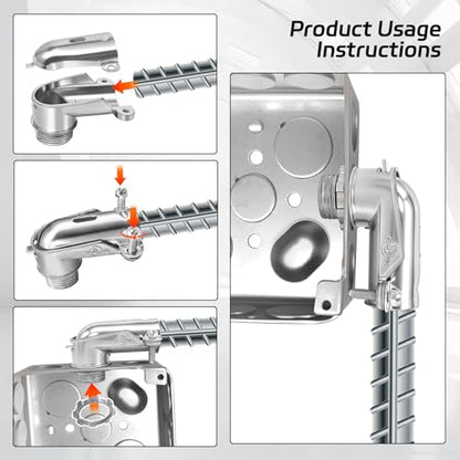 6 PCS 90° Squeeze Connectors AC/MC/Flex 3/8 90 Degree Elbow Cable Connector, Flexible Metal Conduit Fitting 3/8 Inch, Zinc Die Cast, UL Certification - size: 3/8in