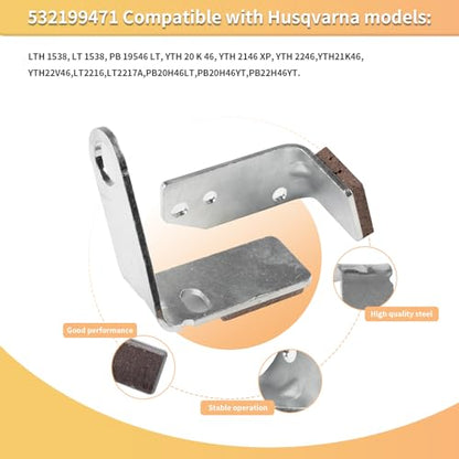 532437110 437110 Idler Pulley Arm & 532199471 & 532199478 Brake Arm LH/RH Kit - Compatible with Husqvarna/Craftsman Lawn Tractors, with 532199092 Spacer, Fits 917288663,250180, LTH 1538, YT16542T
