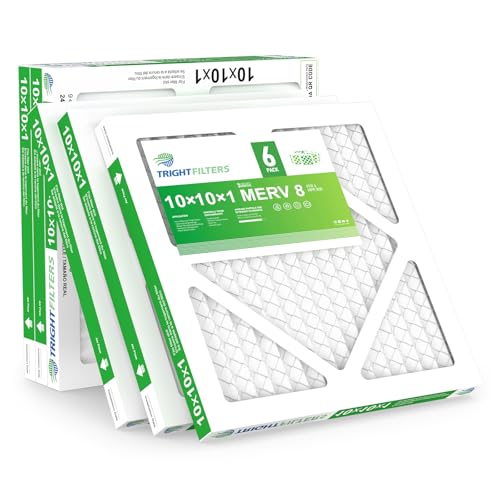 TRIGHTFILTERS 10x10x1 Air Filter 6 Pack, MERV 8 Filter Replacement - size: 10x10x1-6pack