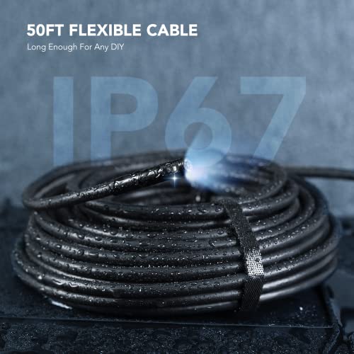 DEPSTECH 50FT Endoscope Camera, Triple Lens 5" IPS Screen Inspection Camera
