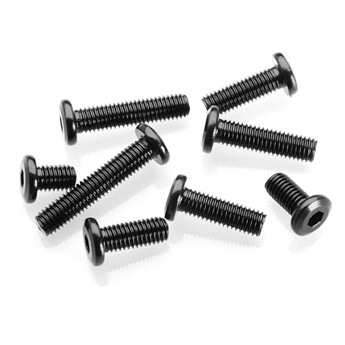 Mywish M5 x 16mm 20Pcs Flat Head Hex Socket Cap Screws Bolts, 304 Stainless Steel Furniture Bolts Full Thread, Black Oxide & Hex Spanner - color: Black-M5, size: 16mm