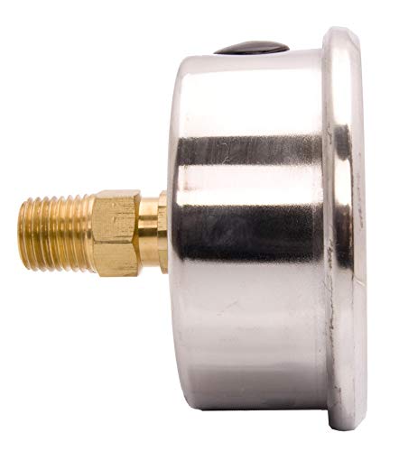 2-1/2" Oil Filled Pressure Gauge, Stainless Steel Case, 1/4" NPT, 0-30 PSI - size: [0-30 PSI]