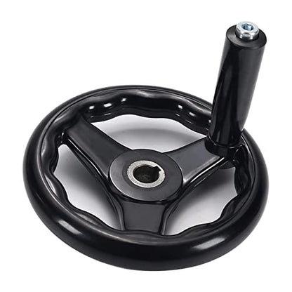 Othmro 3 Spoke Hand Wheel with Revolving Handle Black Round Three Handwheel 16x160mm for Lathe Milling Machine - color: 0.62*6.2