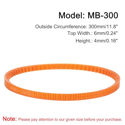 uxcell 4pcs MB Series Standard Sewing Machine Belts MB-300 Motor Drive V Belt, 300mm / 11.8" Outside Circumference - size: MB-300