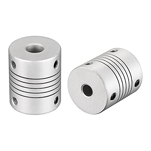 uxcell 8mm to 6mm Aluminum Alloy Shaft Coupling Flexible Coupler Motor Connector Joint L30xD25 Silver 2Pcs - size: 8mm to 6mm