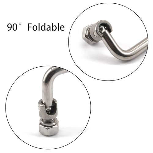 (2 Pieces) 180mm Foldable Pull Handle Cabinet Knob 304 Stainless Steel Industrial U-Shaped Handle for Distribution Box,Tool Box - color: 180mm