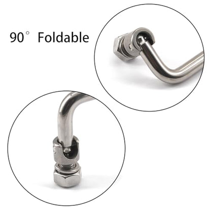 (2 Pieces) 180mm Foldable Pull Handle Cabinet Knob 304 Stainless Steel Industrial U-Shaped Handle for Distribution Box,Tool Box - color: 180mm