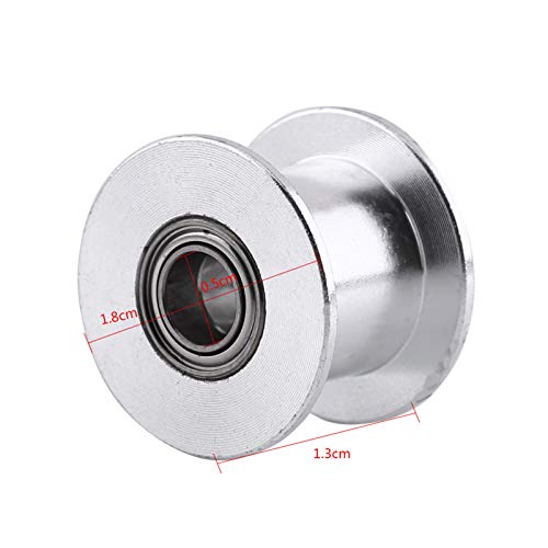 Gt2 Idler Pulley 10mm, 5 Pcs Toothless Bore 5mm Aluminum Aloy Timing Belt Drive Pulley for 3D Printer 10mm Width Timing Belt, Belt Tensioner Pulley Without Teeth