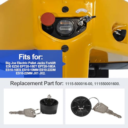 Ignition Keys Compatible with Big Joe EP Electric Pallet Jacks E30 EZ30 EPT20-15ET JX1 JX2 Part Numbers 1115-500016-00 111550001600