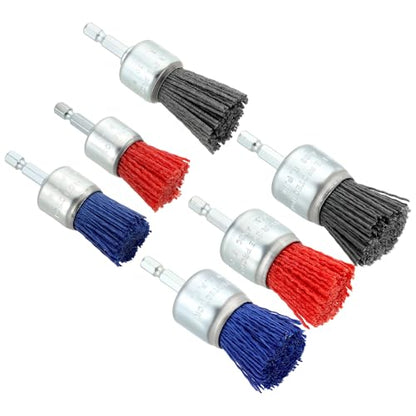 6Pack Wire Brush for Drill Set with 1/4" Hex Shank
