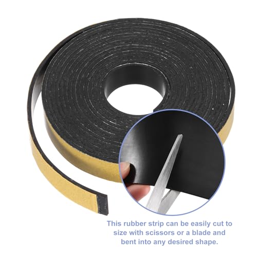 MECCANIXITY Adhesive Neoprene Rubber Strips Sheet 1/2 Inch x 120 Inch x 1/16 Inch Thick Yellow Rubber Weather Stripping for DIY Seal Pads Sound-Proofing Pack of 1 - color: Yellow, size: 1/2" x 120" x 1/16"