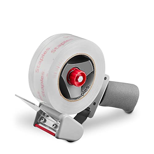Staples Packing Tape Dispenser, Gray, Handheld, 3 Inch Wide - style: 1 Pack