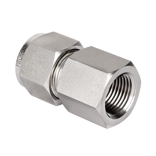 316 Stainless Steel Compression Tube Fitting Female Connector 1/2" Tube OD x 1/8" Female NPT 6500 psi, SS-CF-FL8-NS2 - size: 1/2" OD x 1/8" FNPT