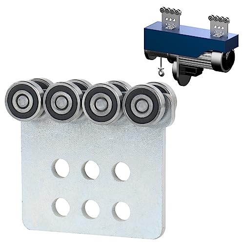 8 Wheel Trolley Assembly Rollers.Eight Bearing Trolley Assembly.The top of the Trolley has Room for Set Screws, Allowing the use of a 1-5/8" high Strut Channel - style: C-8Wheel Trolley 1pcs