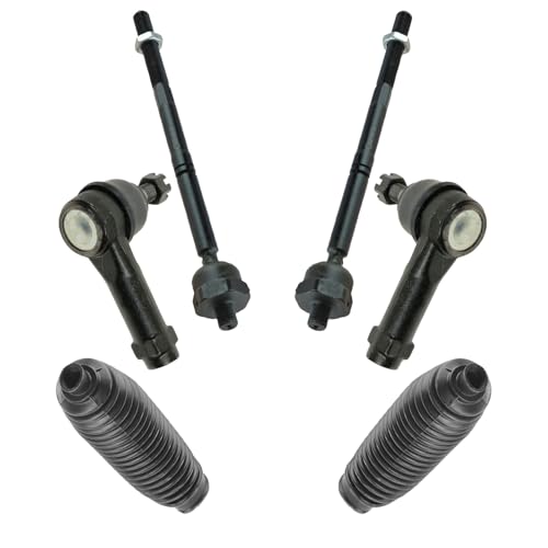 TRQ Front Driver & Passenger Side Inner & Outer Steering Kit Steering Rack - style: PSA30443