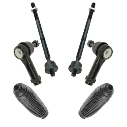 TRQ Front Driver & Passenger Side Inner & Outer Steering Kit Steering Rack - style: PSA30443