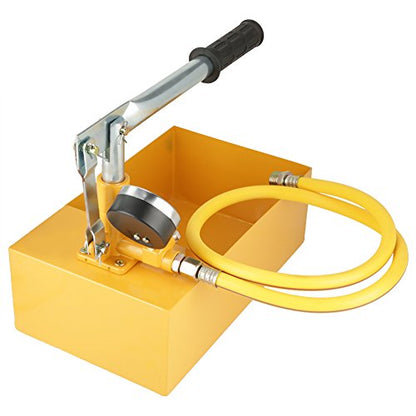 Focket Water Pump, 2.5MPa 2090g Manual Durable Hydraulic Yellow, Aluminum, Pipeline Tester Tool for Pressure Vessels, Pipes etc