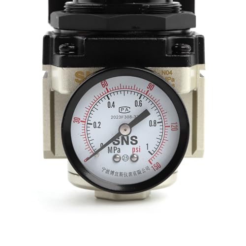 SNS AR4000-N04 Female Thread 1/2 NPT Air Pressure Regulator 0-150 PSI Adjustable,Bracket,Gauge - color: AR, size: 4000-N04