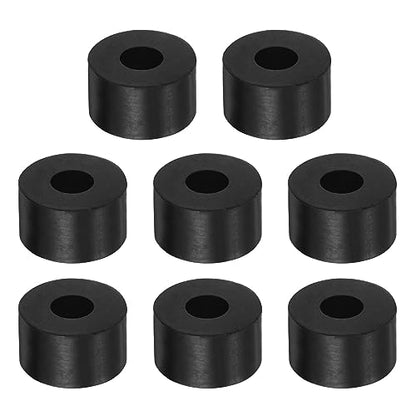 HARFINGTON 8pcs Rubber Spacer 1 Inch OD 0.4 Inch ID 0.6 Inch Thick Neoprene Round Anti Vibration Isolation Pads Isolator Rubber Washers Bushings for Home Cars Boat Accessories, Black - size: 10mm x 25mm x 15mm