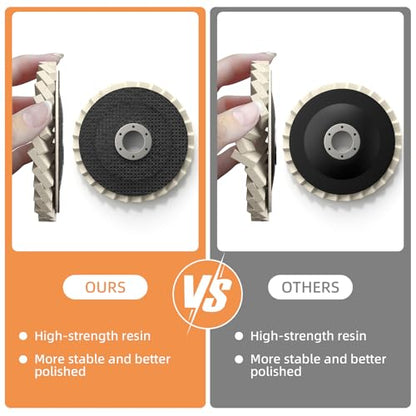 BURMONG 15 Pcs Wool Polishing Wheel & Compound Kit – 10 Buffing Wheels (4-1/2" x 7/8") + 5 Polishing Compounds–Felt Flap Disc for Angle Grinder – Multi-Surface Buffing for Metal, Wood & Automotive