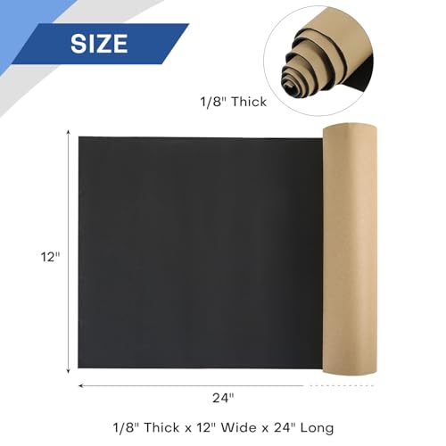 MYFULLY Sponge Neoprene Roll with Adhesive (1/8" T x 12" W x 24" L) - size: 1/8" Thick x12" Wide x 24" Long
