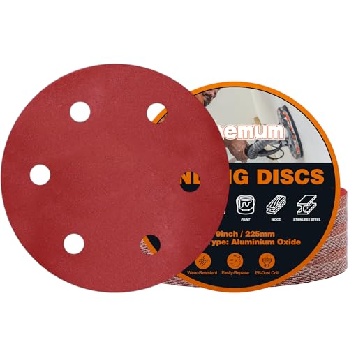 30 PCS 9 Inch Drywall Sanding Discs 320 Grit 6 Hole - color: 6 Hole, size: Grit 320
