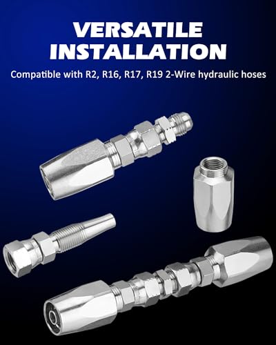 SPARKWHIZ Hydraulic Hose Repair Kit, 3/8" Inner Diameter Reusable - size: 3/8 Inch