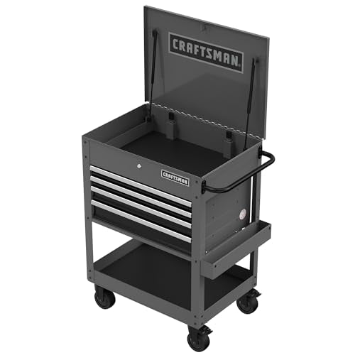 CRAFTSMAN Tool Chest with Wheels, Rolling Cart with Drawers, Power Outlets and USB Port, Steel Storage Tool Cabinet with 4 Drawers, Toolbox on Wheels, Supports up to 700 lbs, Grey (CMST98276GB) - color: Grey
