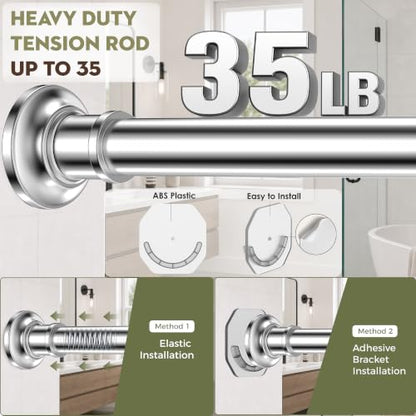 Shower Curtain Rod 30-88 Inch Tension Curtain Rod Shower Rod for Bathroom - color: Silver, size: 30-88 inches