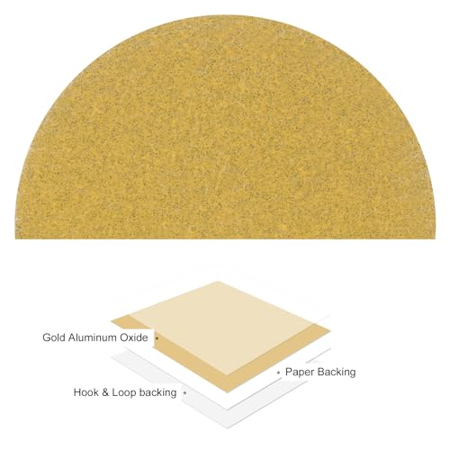 100pcs No Hole Sanding Discs- [ 3 Inch 100 Grit ] Round Hook and Loop Grip Sanding Pads Sheet Sandpaper for Automotive Woodworking Metal Polishing Use| Gold, Aluminum Oxide - size: 100 grit
