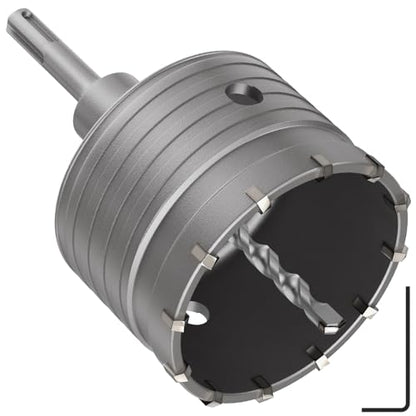 DAIMIT Concrete Hole Saw 105mm / 4.13" with 220mm SDS Plus Shank Connecting Rod, Hole Saw Tool Set for Concrete Cement Brick Stone Wall Drilling - size: 105MM
