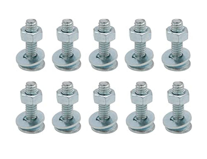 LBY 15 Sets Carriage Bolts Screws Assortment Kit, 1/4-20 x 1'' Round Head Square Neck Bolts (with Hex Nuts and Flat Washers), Carbon Steel (Zinc Plated), Silvery - size: 1/4-20 x 1"