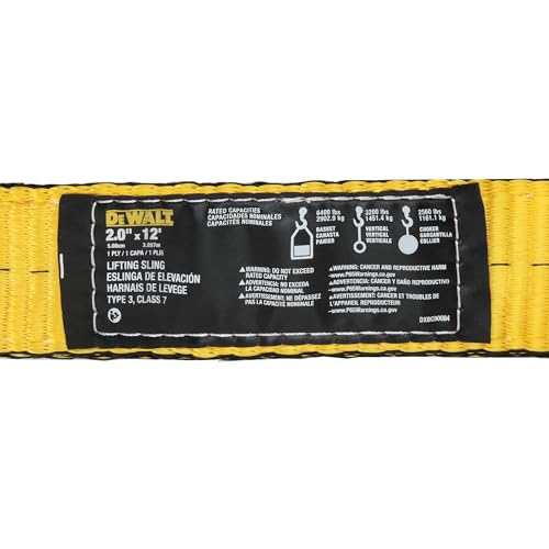 DEWALT 2"×12', 1-Ply, Type 3, Class 7 Heavy-Duty Lifting Sling, 2-Pack - size: 2” x 12’, style: 2 Pack