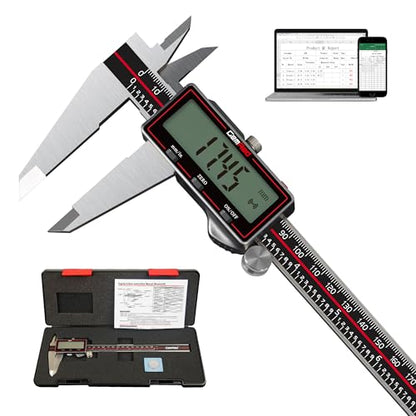 GemRed Wireless Digital Caliper 8 Inch with Data Output, Auto Off