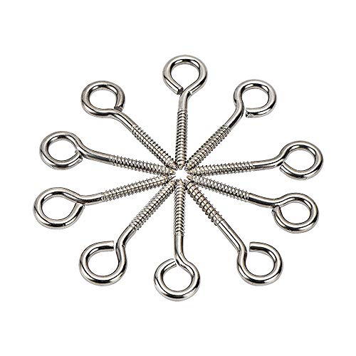 HOME MASTER HARDWARE Stainless Steel Eye Hooks, 10 Pack, Heavy Duty, Rust Resistant, 4.25 Inch, Indoor Outdoor Use - size: 5/16 in x 4-1/4 in