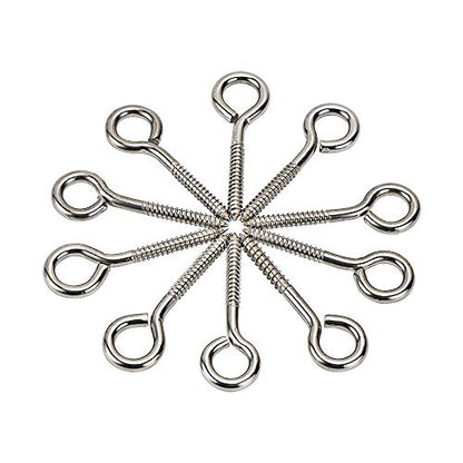 HOME MASTER HARDWARE Stainless Steel Eye Hooks, 10 Pack, Heavy Duty, Rust Resistant, 4.25 Inch, Indoor Outdoor Use - size: 5/16 in x 4-1/4 in