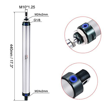 MECCANIXITY Pneumatic Air Cylinder Double Action MAL32X300 32mm Bore 300mm Stroke with Y Connector and 4Pcs Quick Fitting Set - size: 32X300 mm