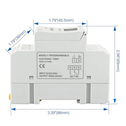 BAOMAIN THC15A AC 220V Digital Programmable Timer Switch,16A Weekly Relay