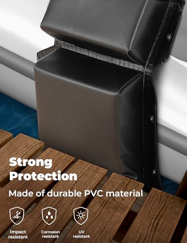 KEMIMOTO Boat Bumpers for Docking, Marine Dock Fender for Straight-Edge or Corner, Mounting Hardware Included, 2Pack PWC Fenders Boat Fenders Bumpers with 2 Ropes