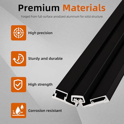 MorningRo 1 Pcs 83" Aluminum Continuous Hinge for Door, Black - color: Black