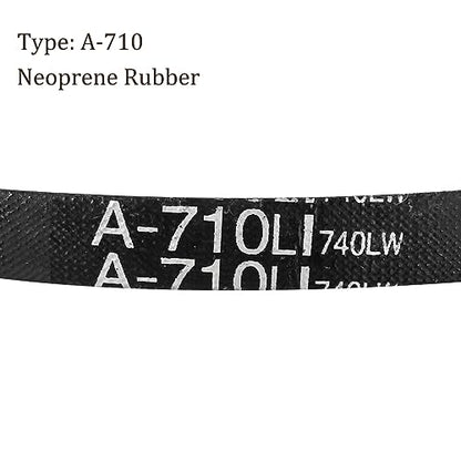 A-710Li/A28 Drive V-Belt - [12mm Width x 8mm Height] A-Section Rubber Drive Belt Wrapped for Transmission Use, 710mm Inside Circumference - size: A-710Li