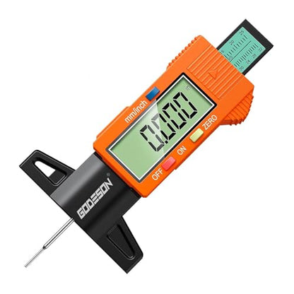 GODESON Digital Tire Tread Depth Gauge 25.4 mm Orange - color: Orange